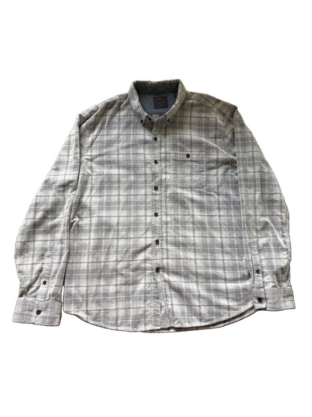 Copper & Oak Gray & White Plaid Soft Button Up Flannel Size 2X Men’s Shirt